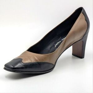 90's Etienne Aigner Black & Taupe Heels 8